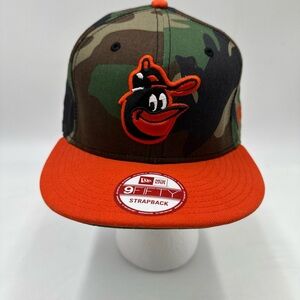 New Era 9FIFTY Baltimore Orioles Woodland Camo Strapback Hat Cap Adjustable New